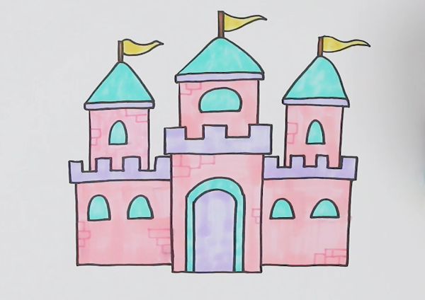 拼音王国城堡简笔画图片