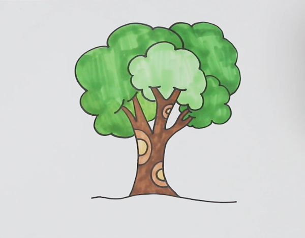 一棵大树怎么画简笔画图片